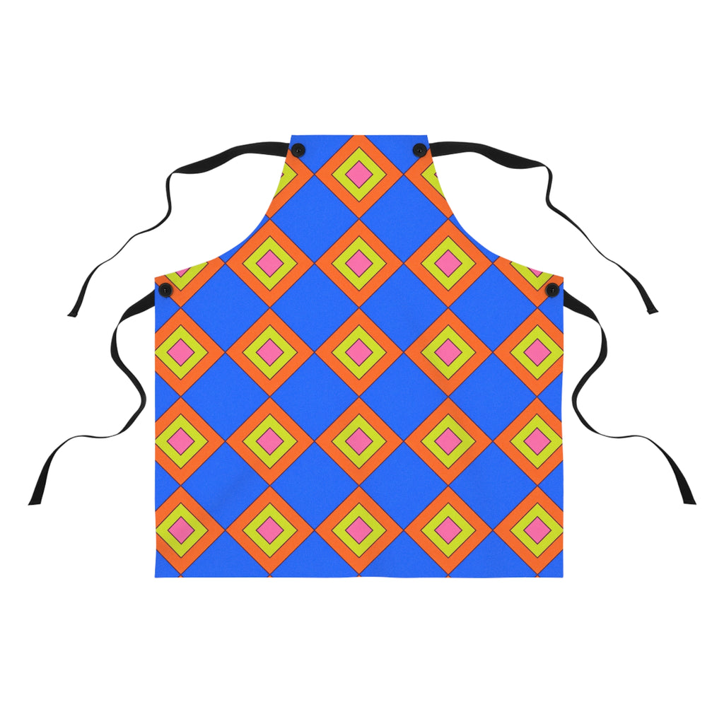 Pop Diamond Checks Apron – Op-Art Pattern