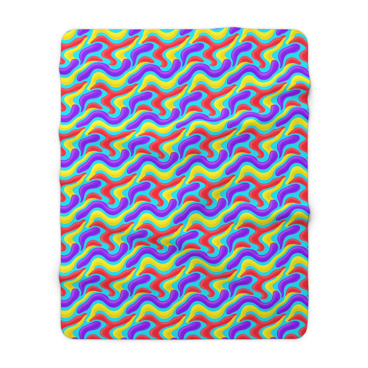 Liquid Band Ripple Sherpa Fleece Blanket – Op-Art Fluid Bands Pattern