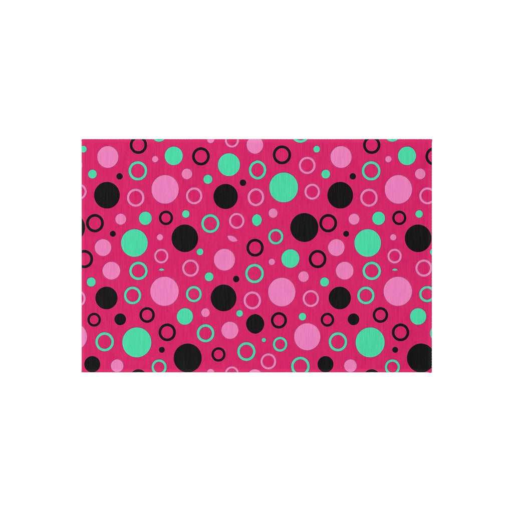Bubble Outlines Outdoor Rug – Candy Pop on Raspberry