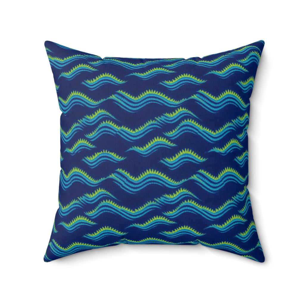 Pleat Wave Dye Faux Suede Cushion – Shibori Dye Pattern