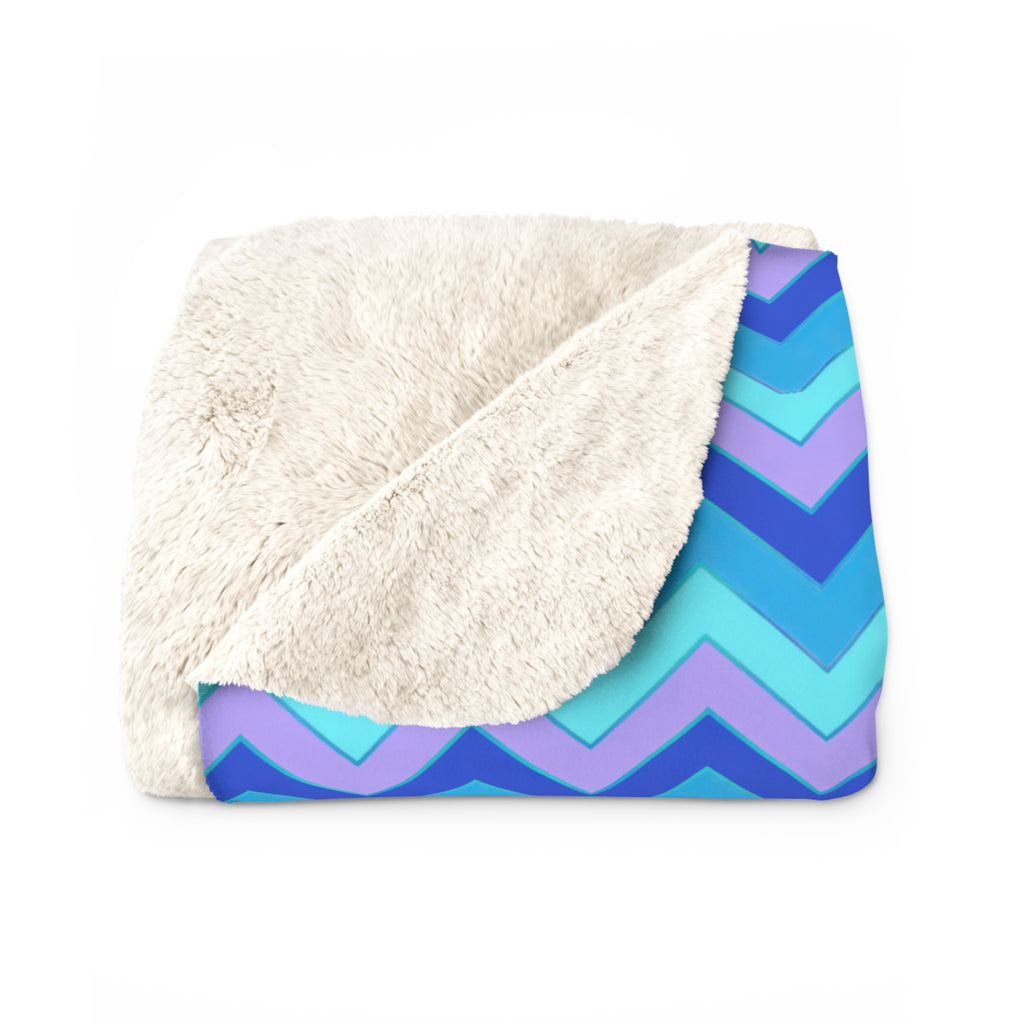 Jewel Chevron Bands Sherpa Fleece Blanket – Ice Jewel