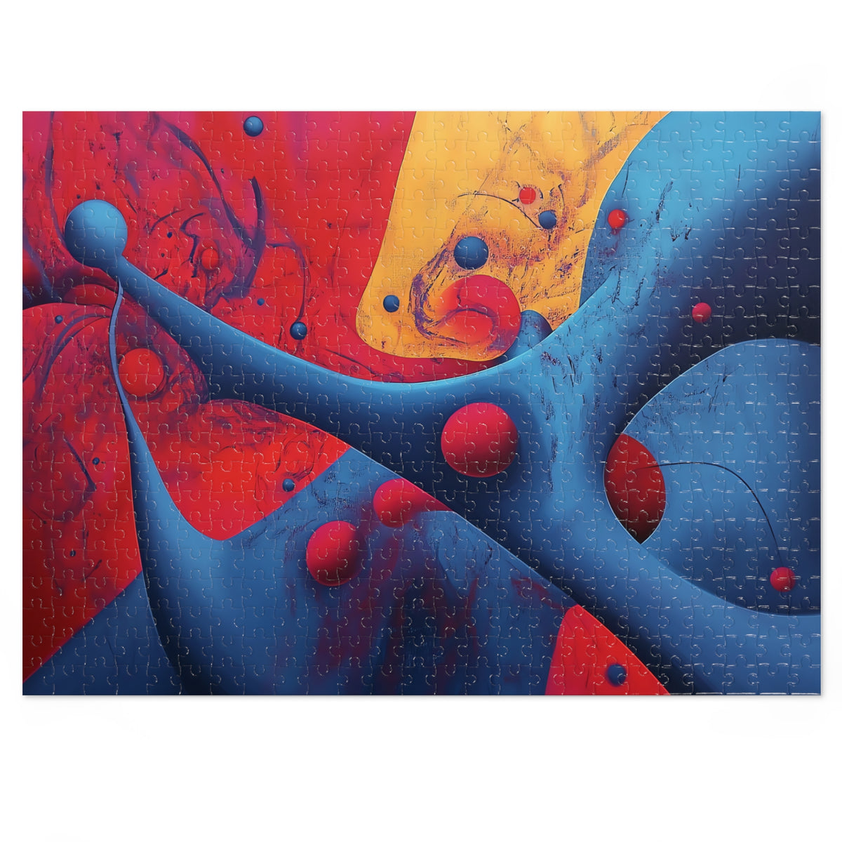 Surreal Red Flow Jigsaw Puzzle with Tin – Surreal Abstract Art