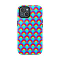 Chromatic Scallop Ripple Magnetic Tough iPhone Case – Op-Art Scallops Pattern