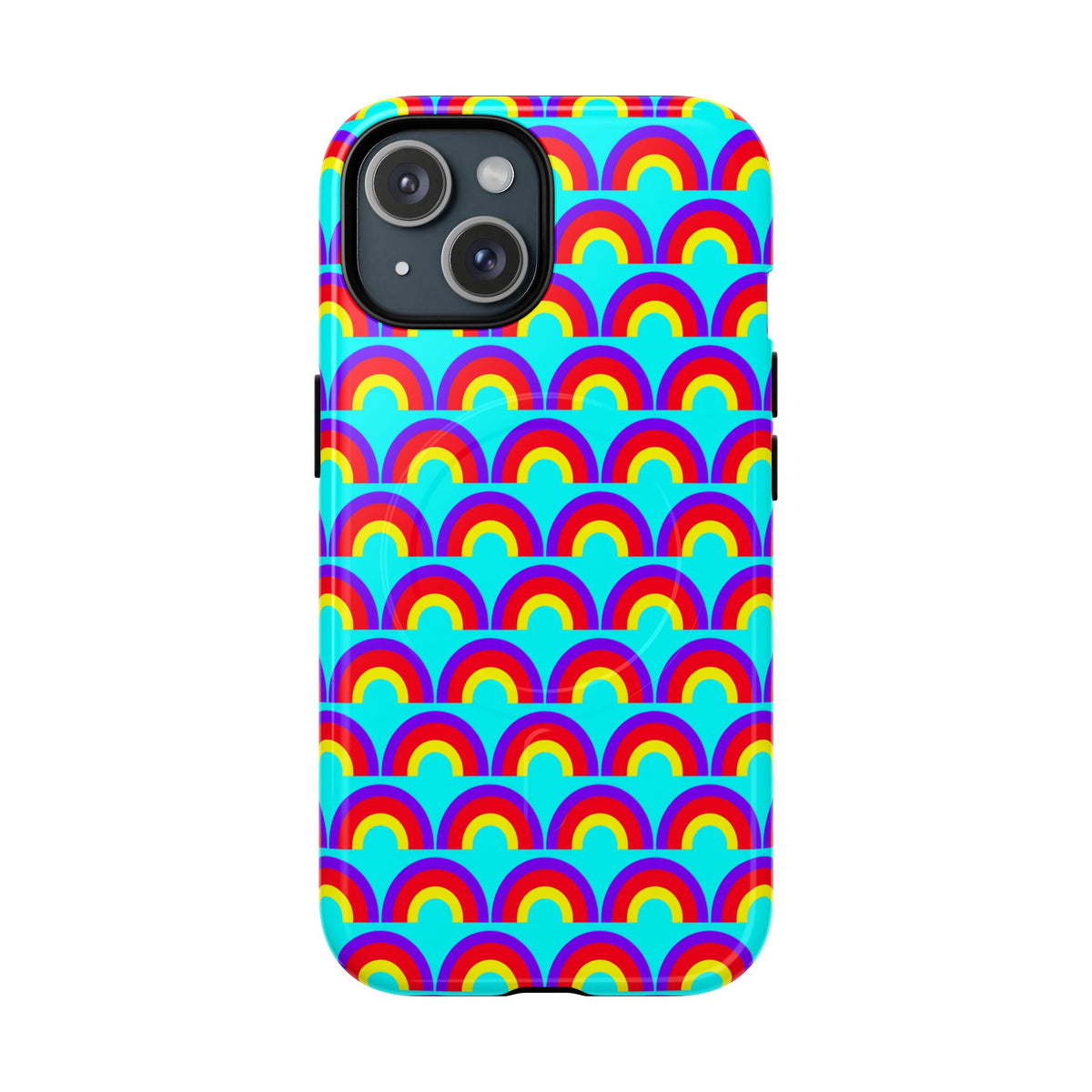 Chromatic Scallop Ripple Magnetic Tough iPhone Case – Op-Art Scallops Pattern
