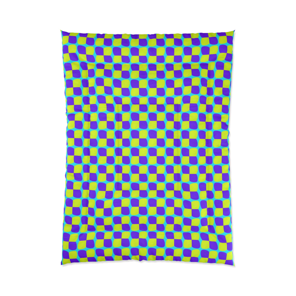 Bold Bulge Checker Comforter – Op-Art Checker Pattern