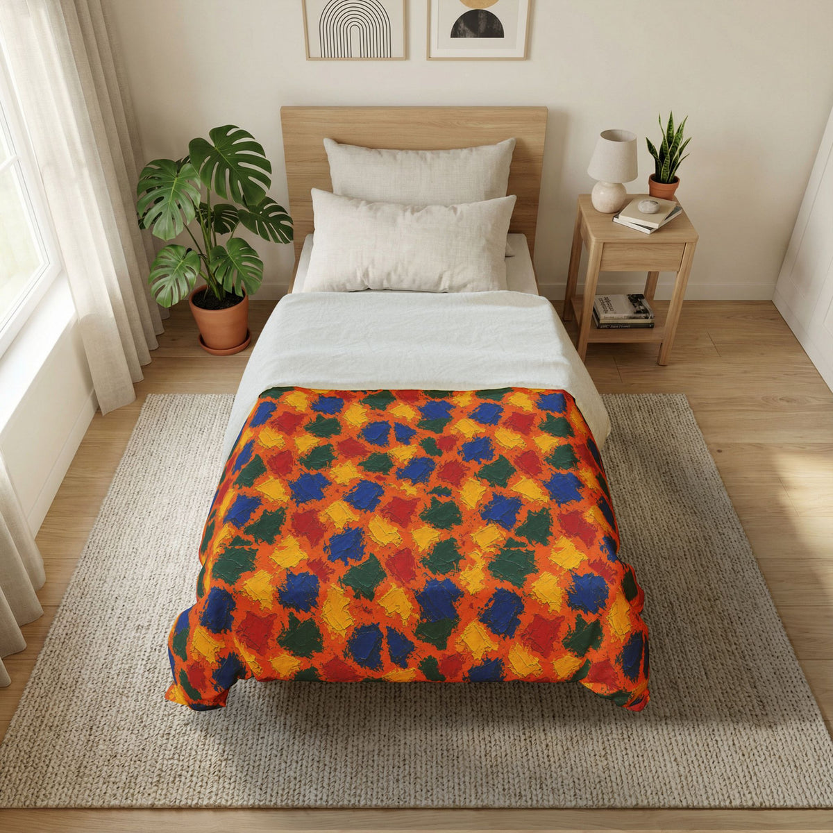 Palette Knife Slabs Cotton Duvet Cover – Palette Knife Abstract Pattern