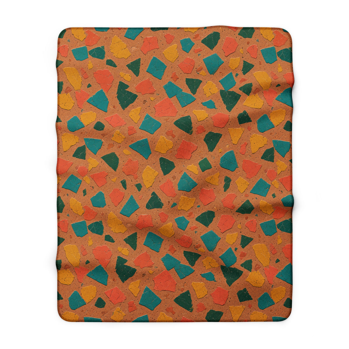 Shattered Tile Shards Sherpa Fleece Blanket – Abstract Chip Pattern Pattern