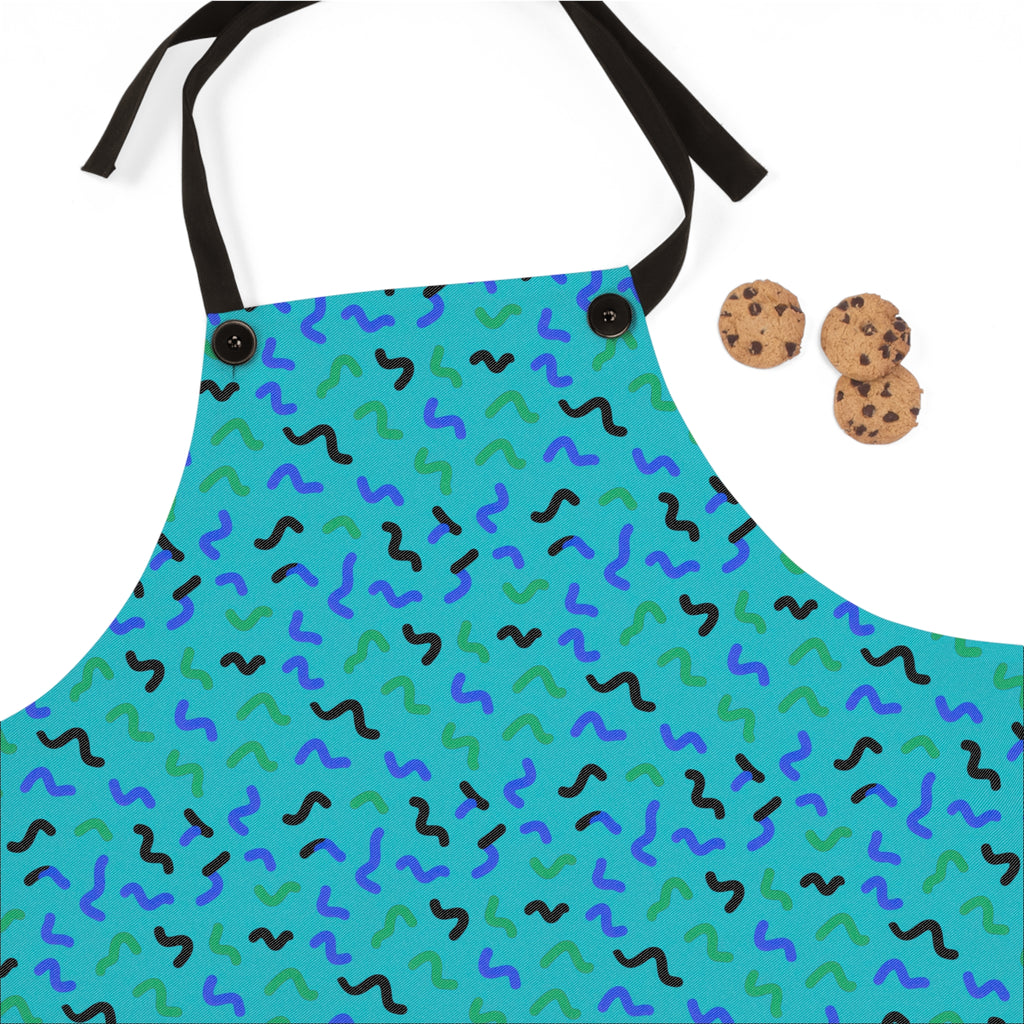Squiggle Strokes Apron – Peacock Jewel