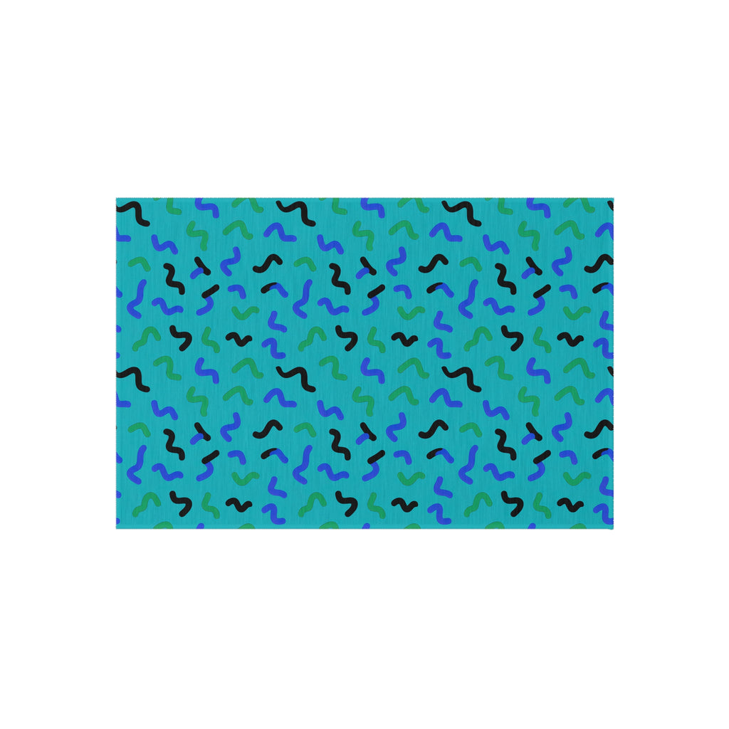 Squiggle Strokes Outdoor Rug – Peacock Jewel
