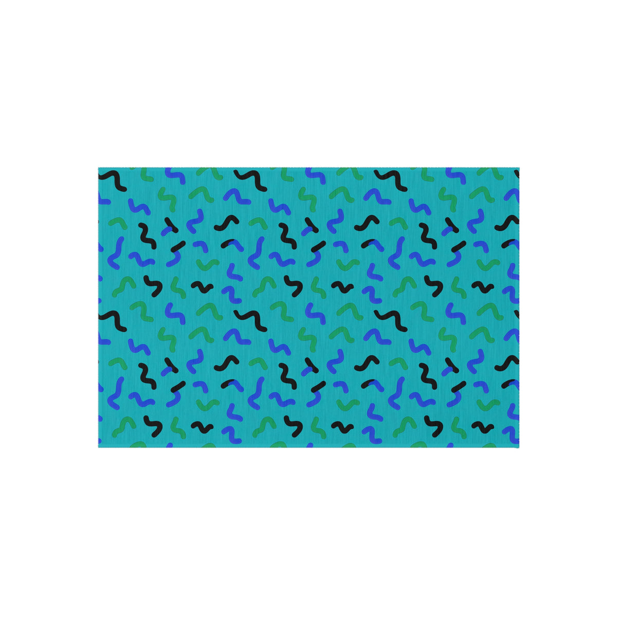Squiggle Strokes Outdoor Rug – Peacock Jewel