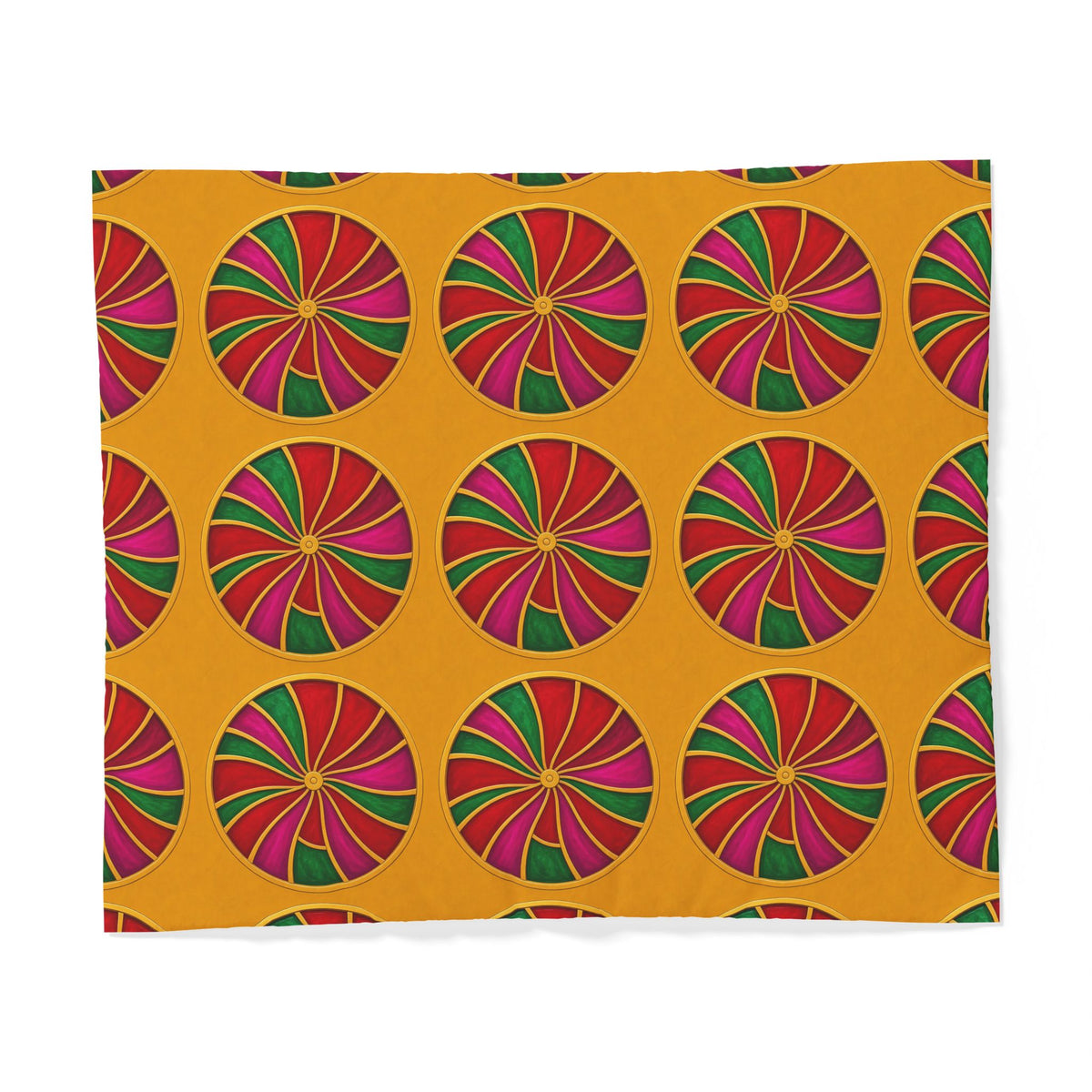 Grand Kaleido Jewel Wheels Cotton Duvet Cover – Kaleidoscopic Medallion Pattern