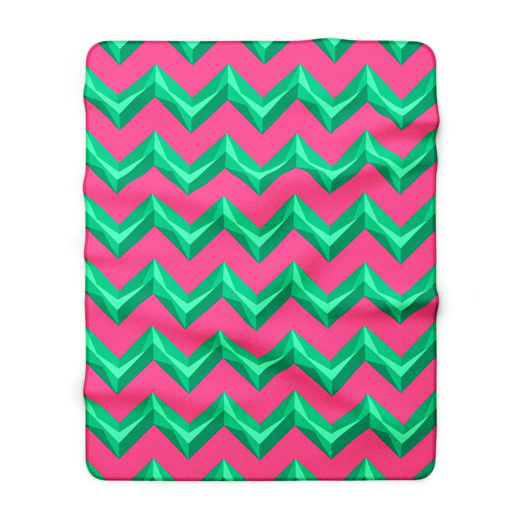 Broad Cut-Gem Chevrons Sherpa Fleece Blanket – Candy Christmas
