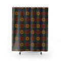 Enamel Parasol Medallions Shower Curtain – Art Deco Geometric Pattern