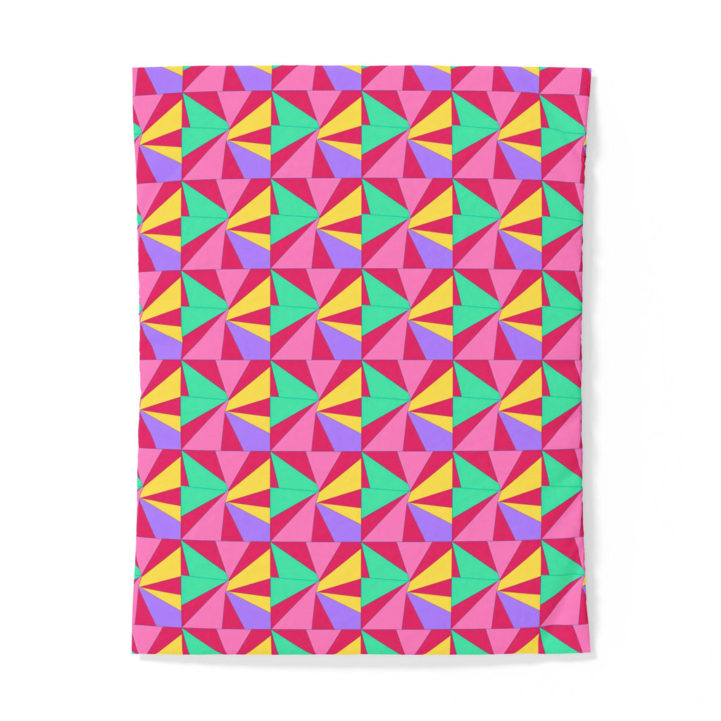 Cubist Sunburst Blocks Cotton Duvet Cover – Candy Pop on Raspberry