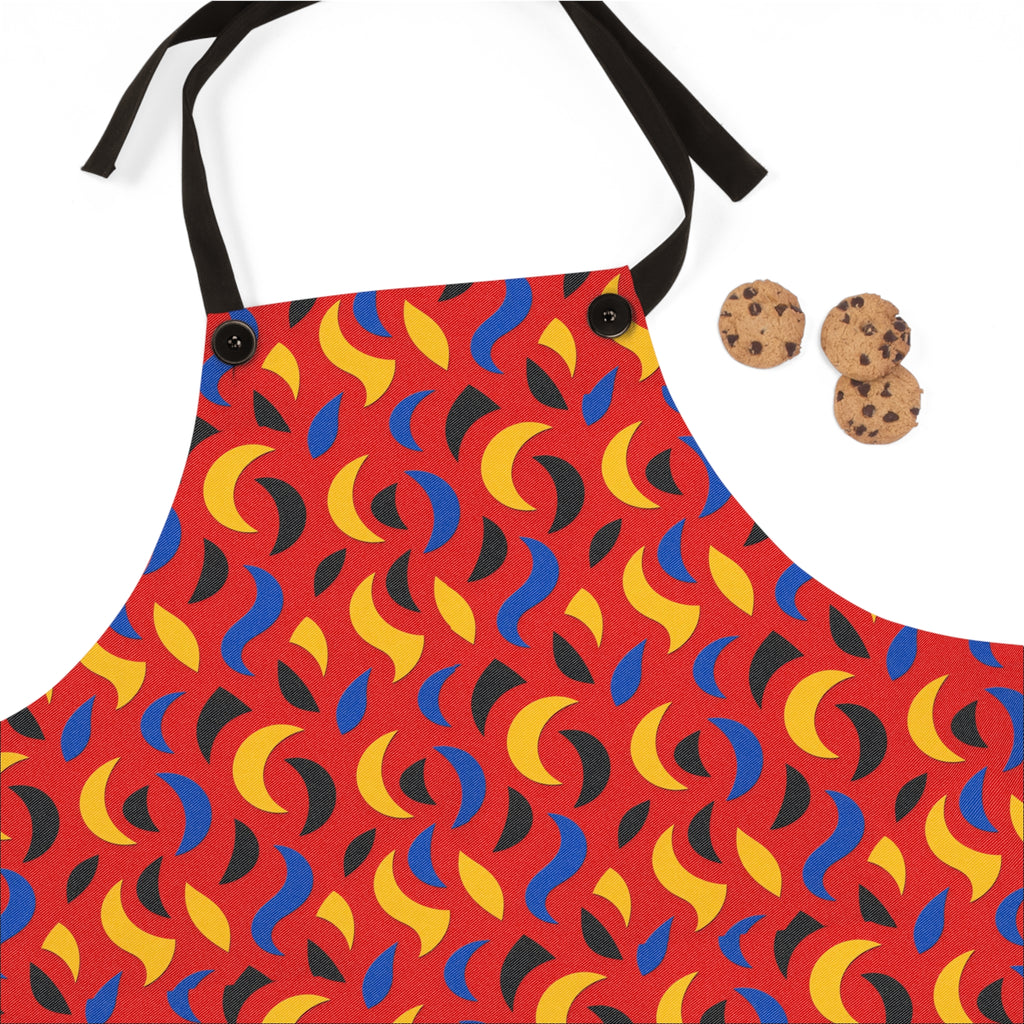 Swoosh Cutouts Apron – Cut-Paper Abstract Pattern