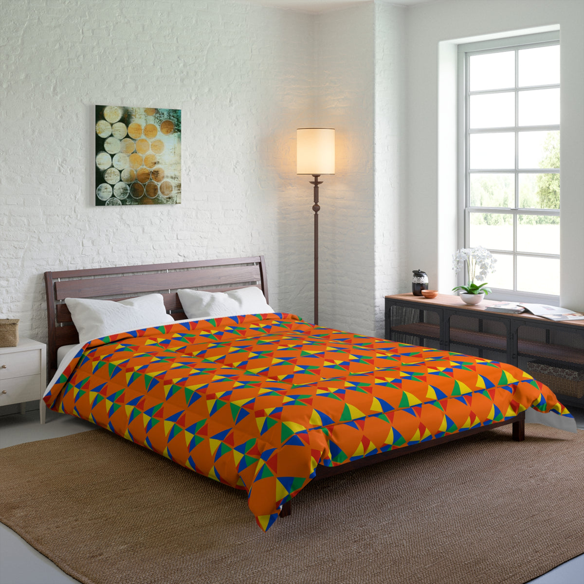 Stacked Cubist Prisms Comforter – Cubist Geometric Pattern