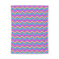 Wide Wave Interference Cotton Duvet Cover – Candy Pastel on Grape