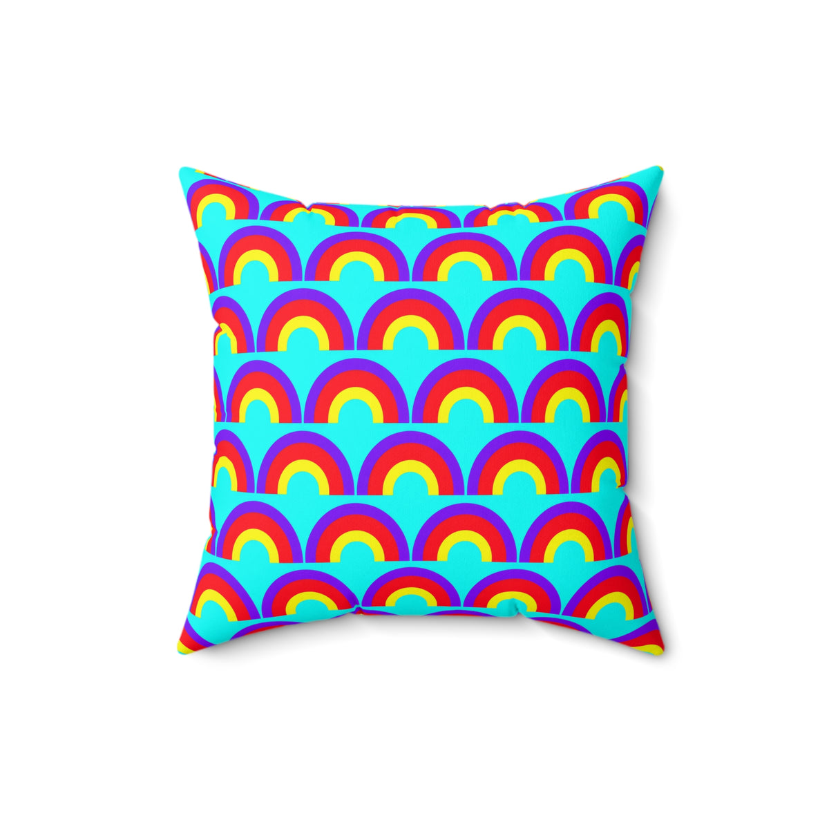 Chromatic Scallop Ripple Faux Suede Cushion – Op-Art Scallops Pattern