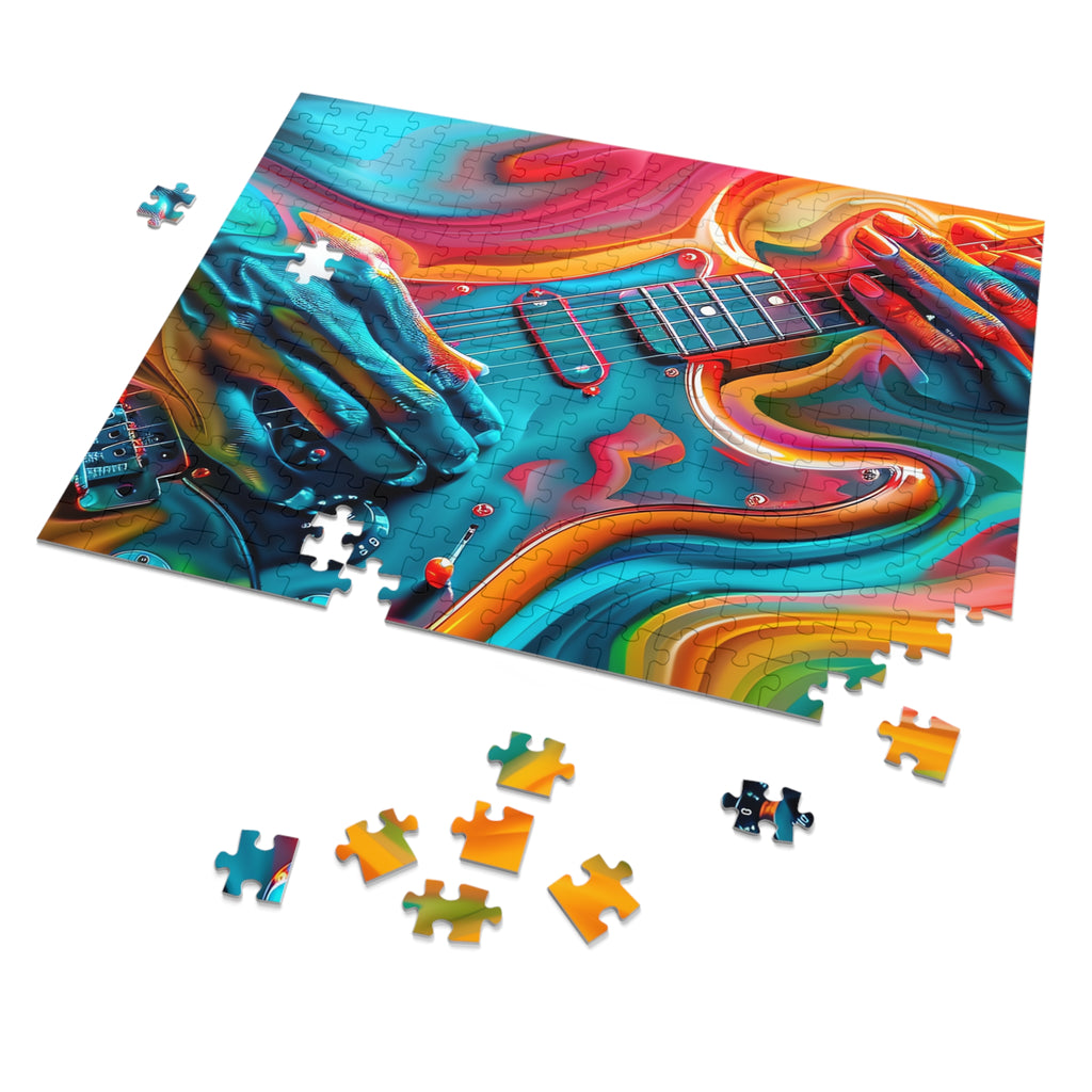 Psychedelic Guitar Hands Jigsaw Puzzle with Tin – Psychedelic Music Art