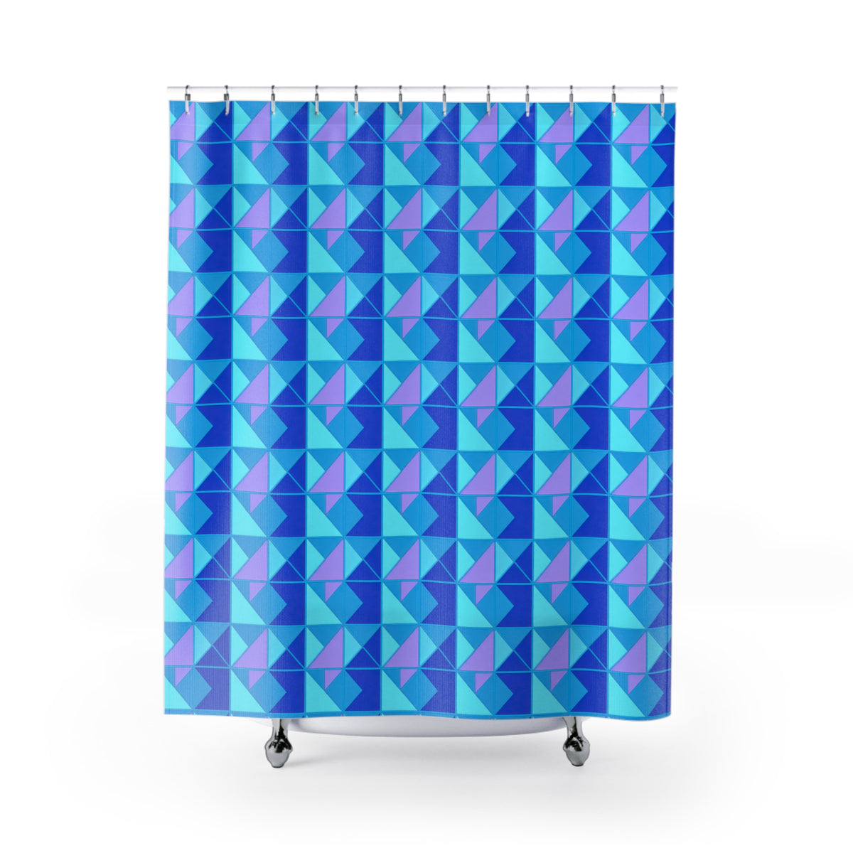 Jewel Block Quilt Shower Curtain – Ice Jewel