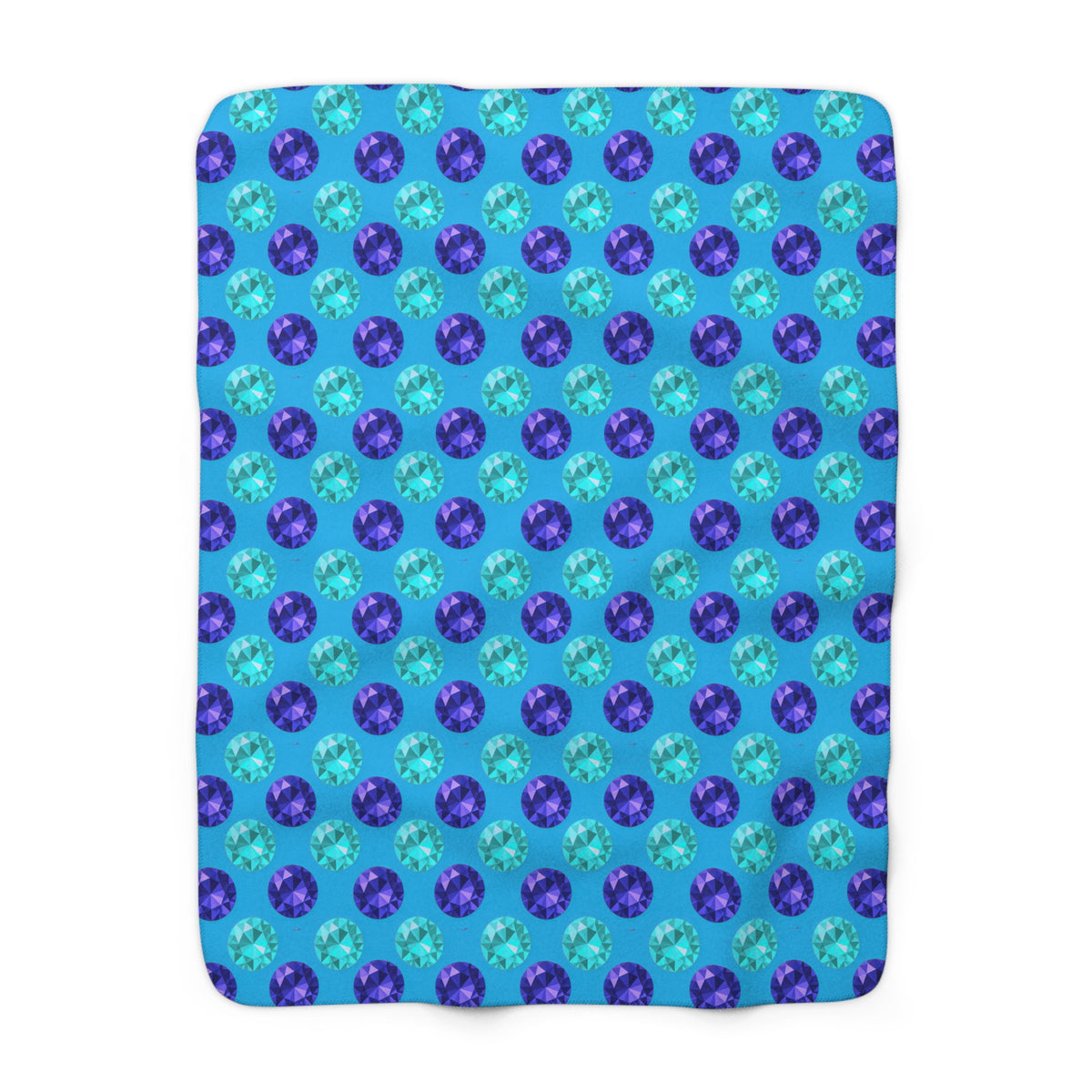 Half-Drop Gem Grid Sherpa Fleece Blanket – Ice Jewel