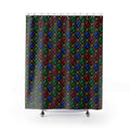 Prismatic Diamond Lattice Shower Curtain – Geometric Pattern
