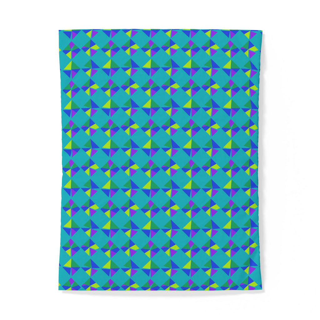 Stacked Cubist Prisms Cotton Duvet Cover – Peacock Jewel
