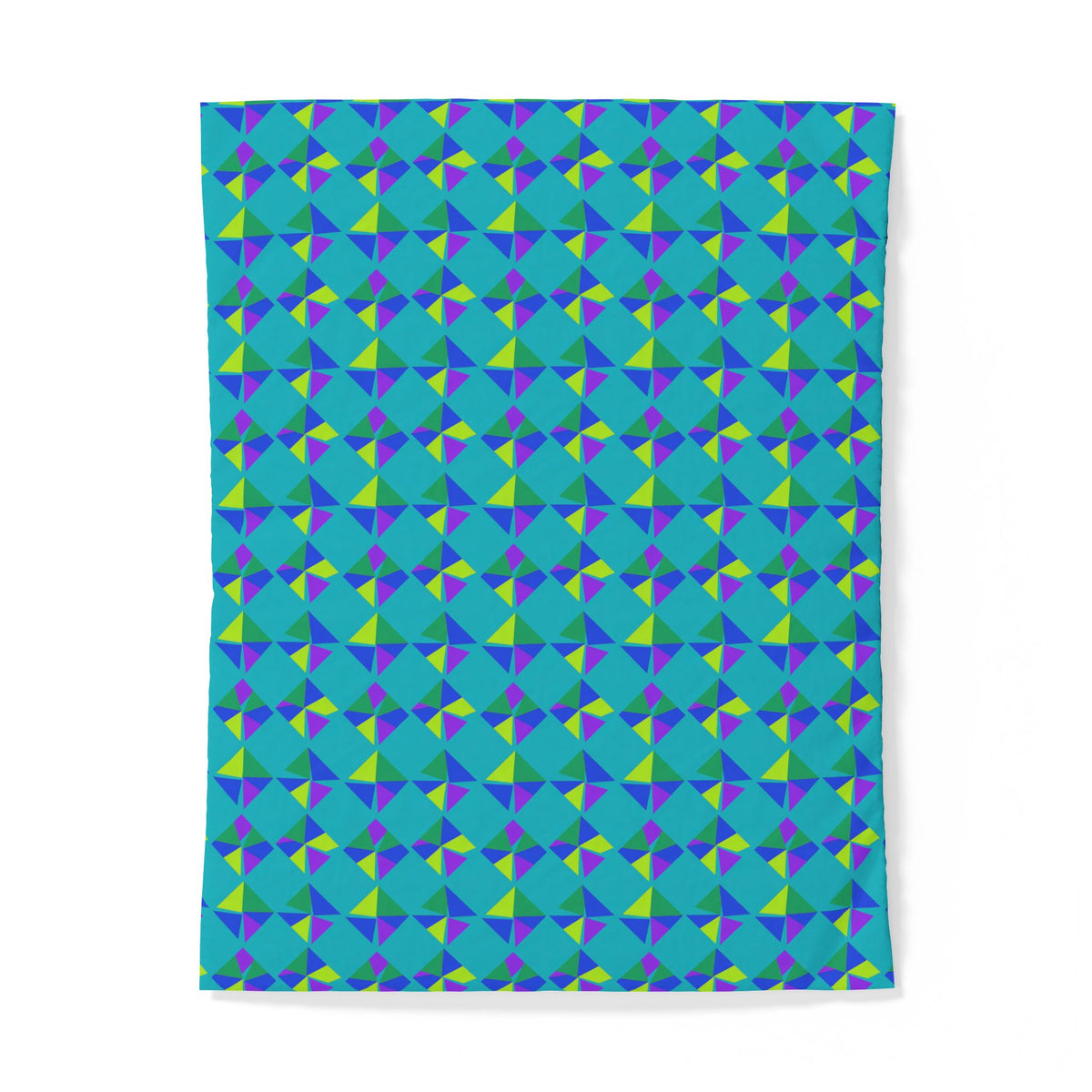 Stacked Cubist Prisms Cotton Duvet Cover – Peacock Jewel