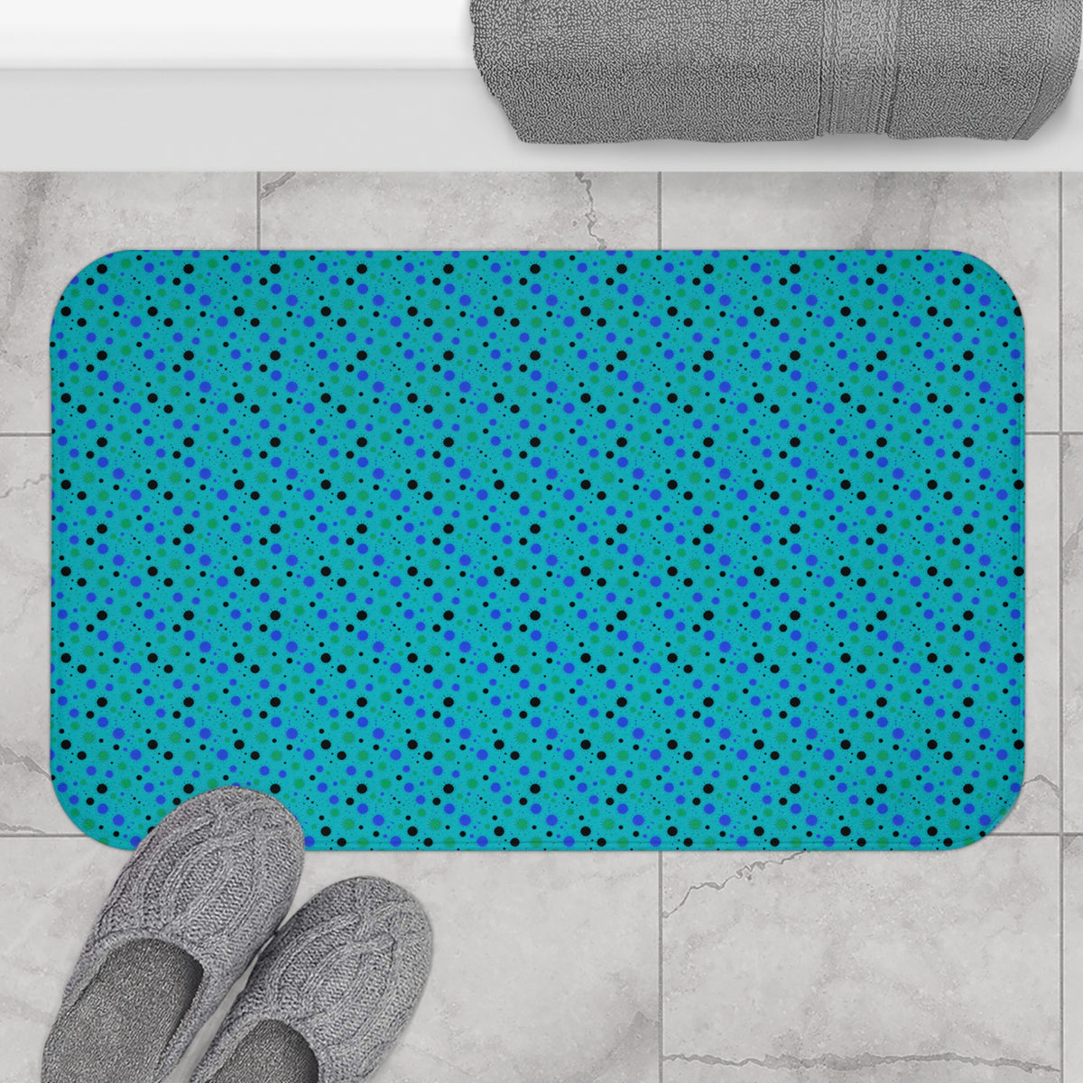 Blot Burst Bath Mat – Peacock Jewel