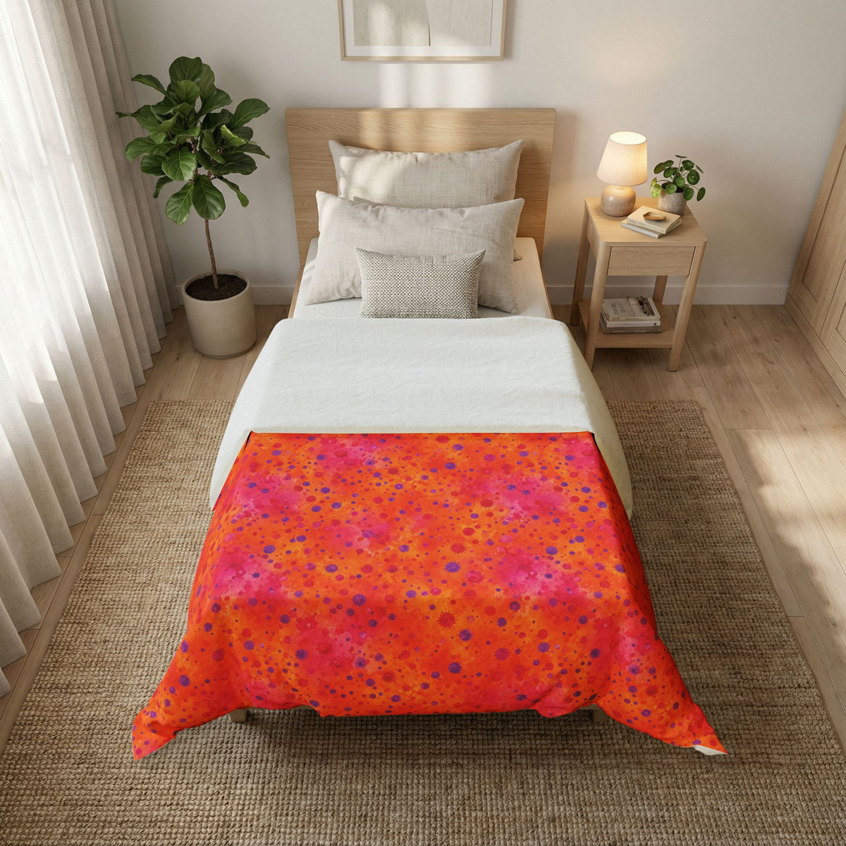 Pigment Dot Bleeds Cotton Duvet Cover – Watercolour Bleed Pattern