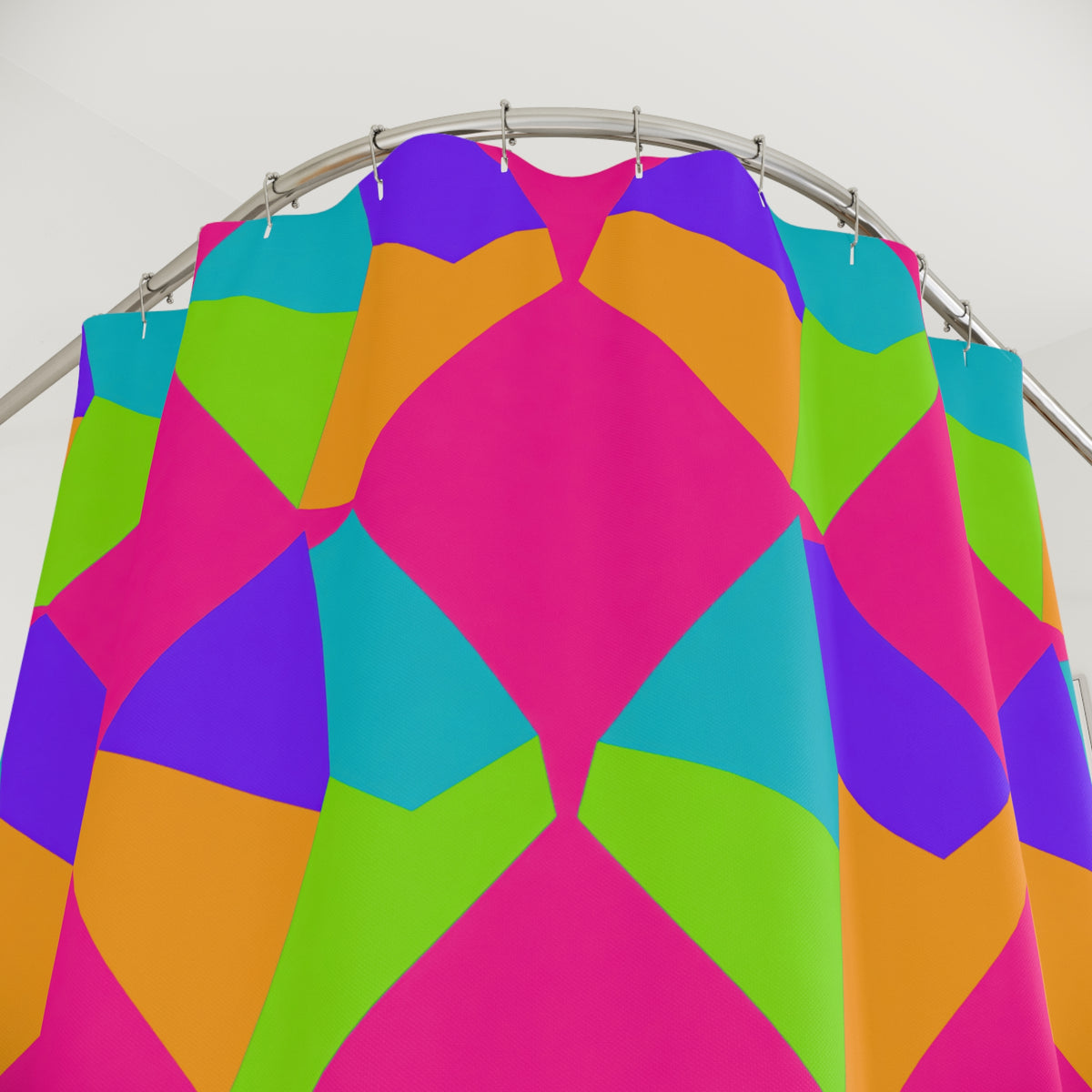 Grand Fractured Rhombus Shower Curtain – Tropical Punch