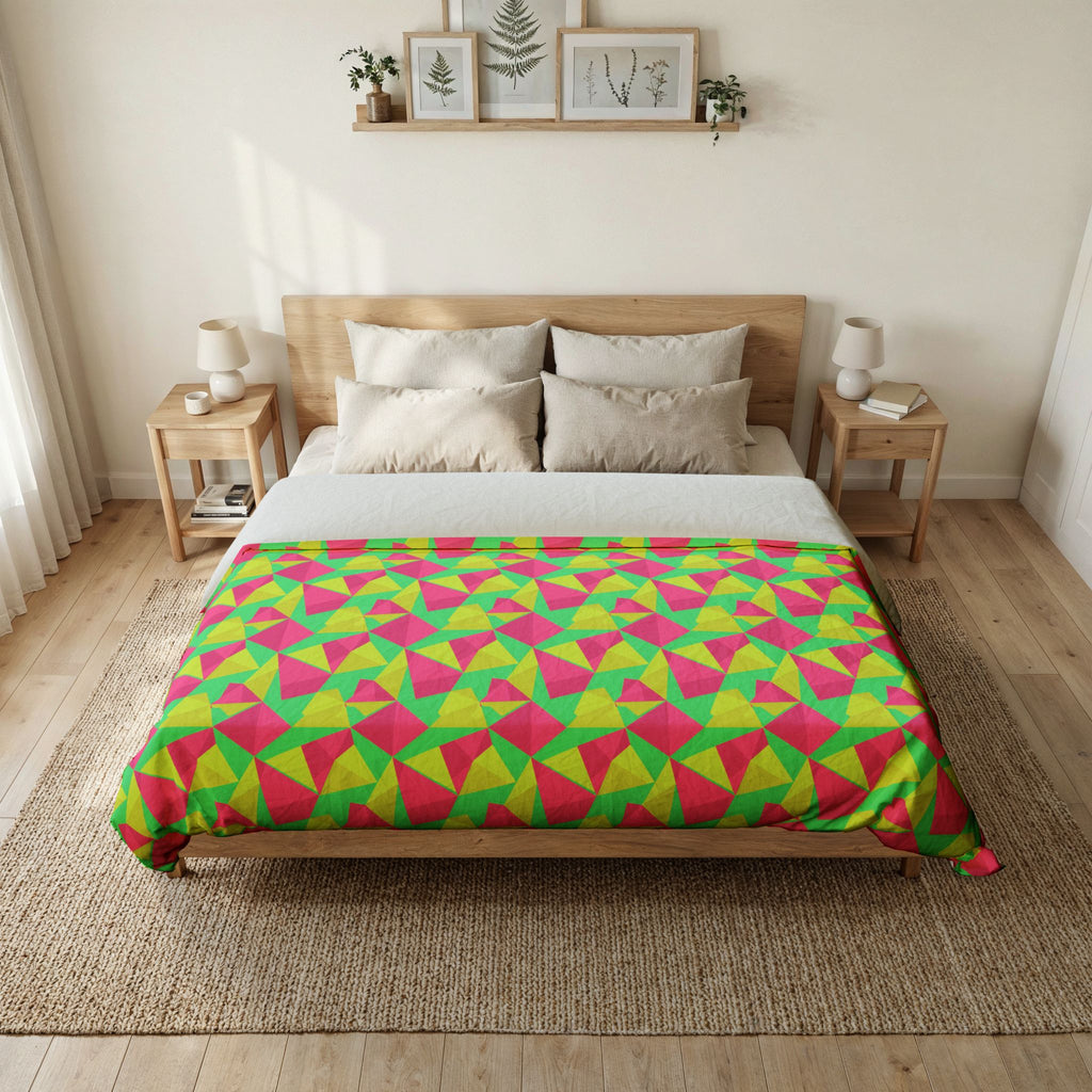 Faceted Gold Panels Cotton Duvet Cover – Candy Christmas