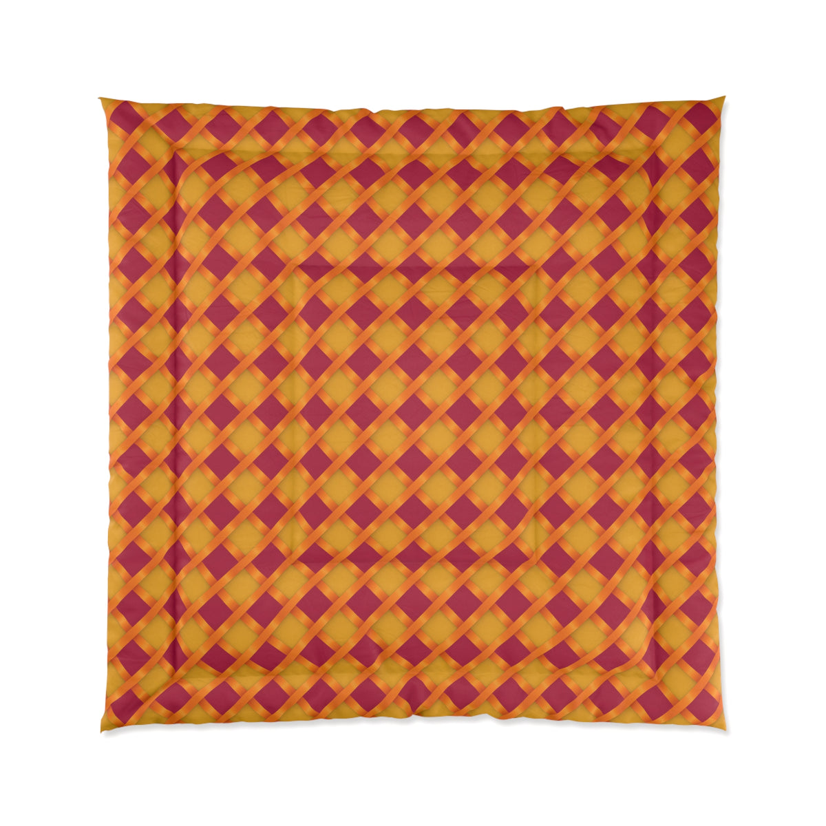 Broad Gold Diamond Trellis Comforter – Cranberry Spice