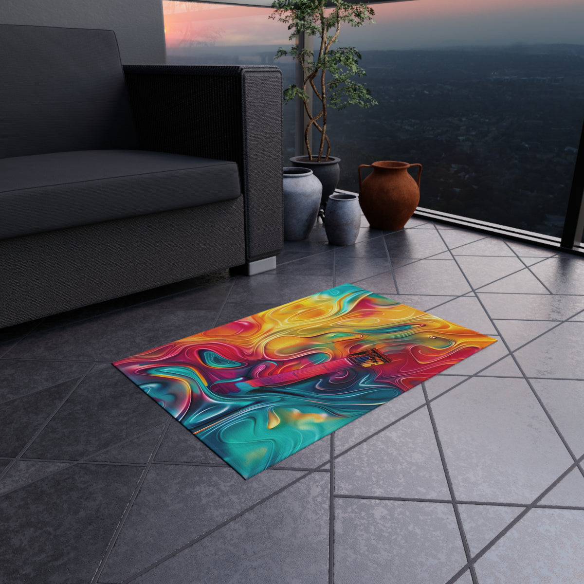 Ocean Swirl Flow Outdoor Rug – Fluid Art