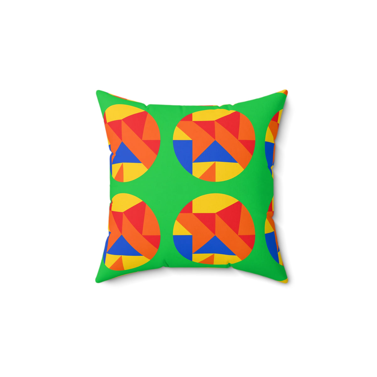 Broken Circle Planes Faux Suede Cushion – Cubist Abstract Pattern
