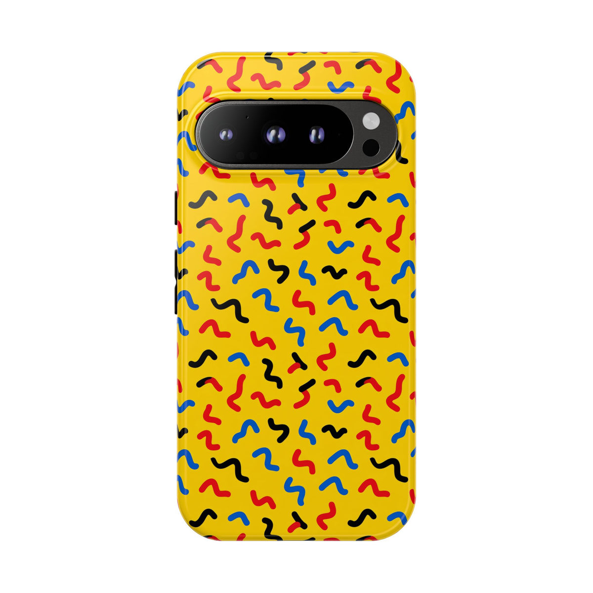 Squiggle Strokes Yellow Tough Phone Case – Bold Primary Abstract Pattern