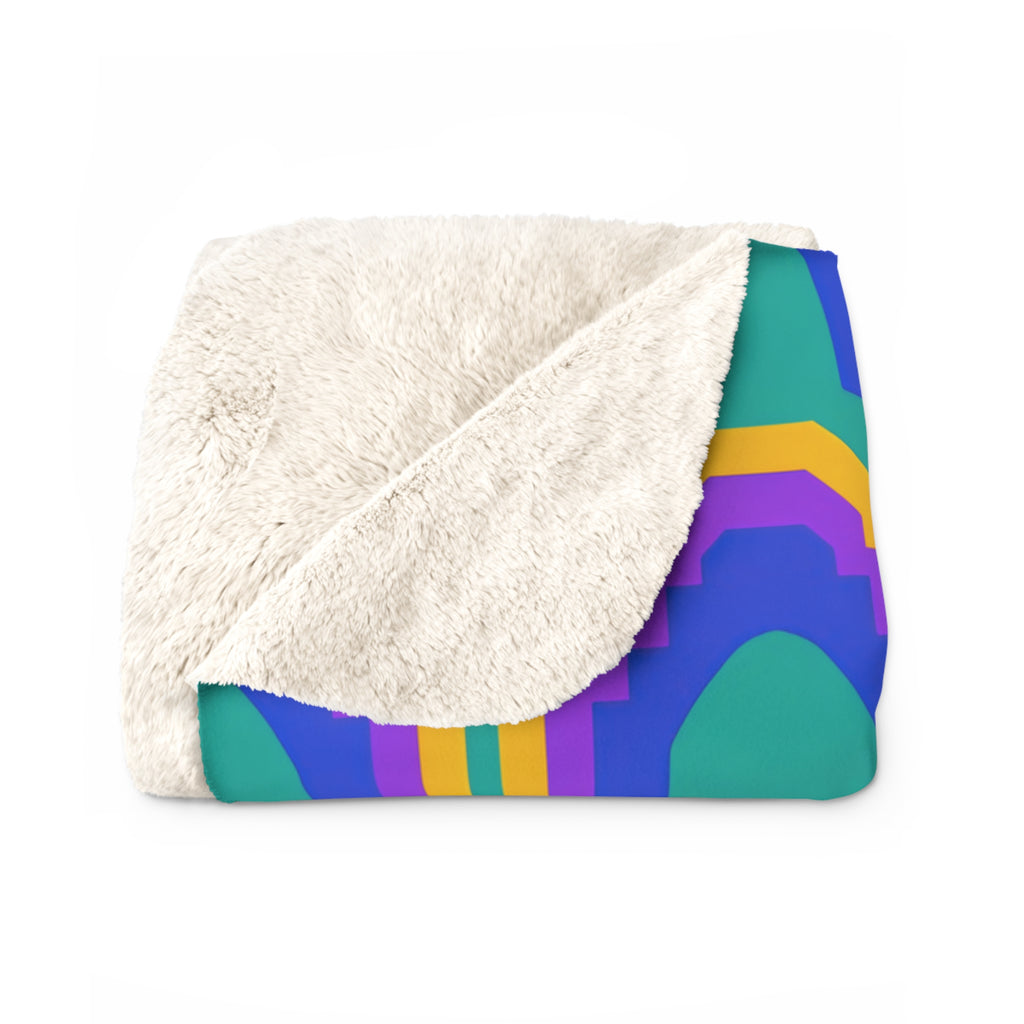 Grand Stepped Arches Sherpa Fleece Blanket – Peacock Jewel