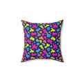 Jelly Blob Pop Faux Suede Cushion – Holographic-Look Fluid Art Pattern