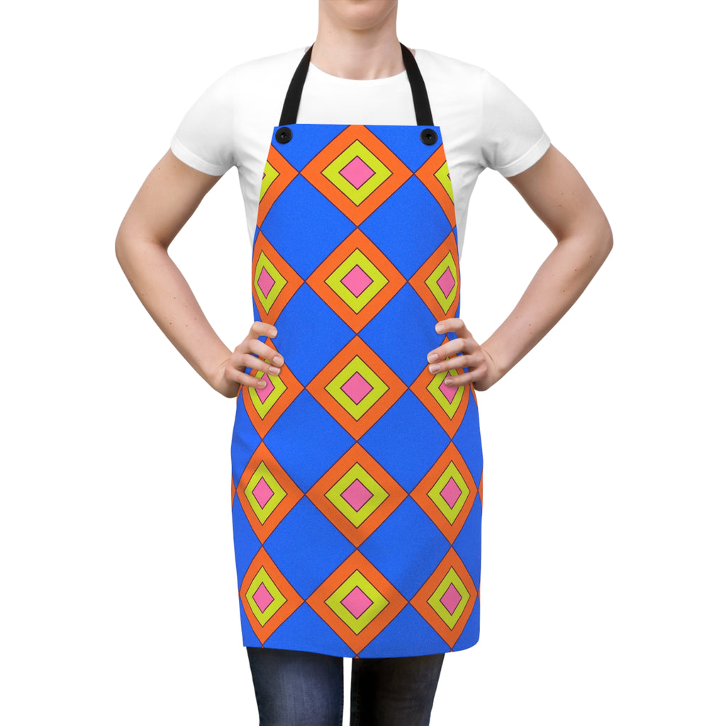 Pop Diamond Checks Apron – Op-Art Pattern