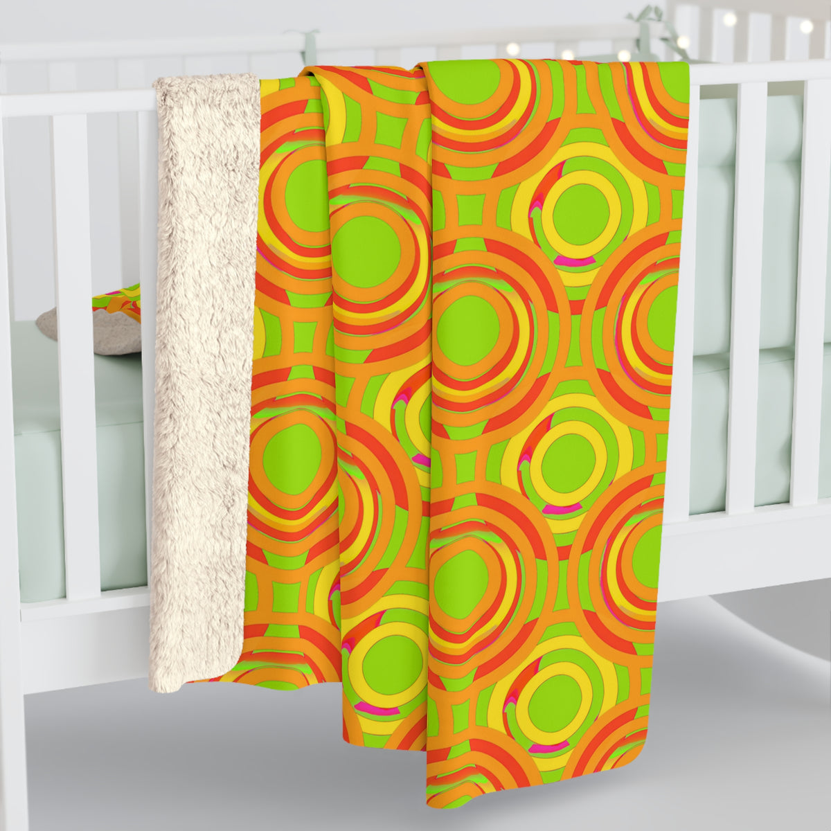 Interlocking Ring Ripples Sherpa Fleece Blanket – Hot Citrus