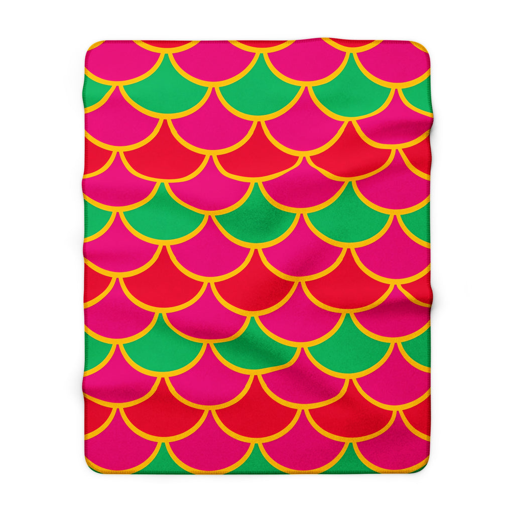 Big Jewel Scales II Sherpa Fleece Blanket – Scale Geometric Pattern