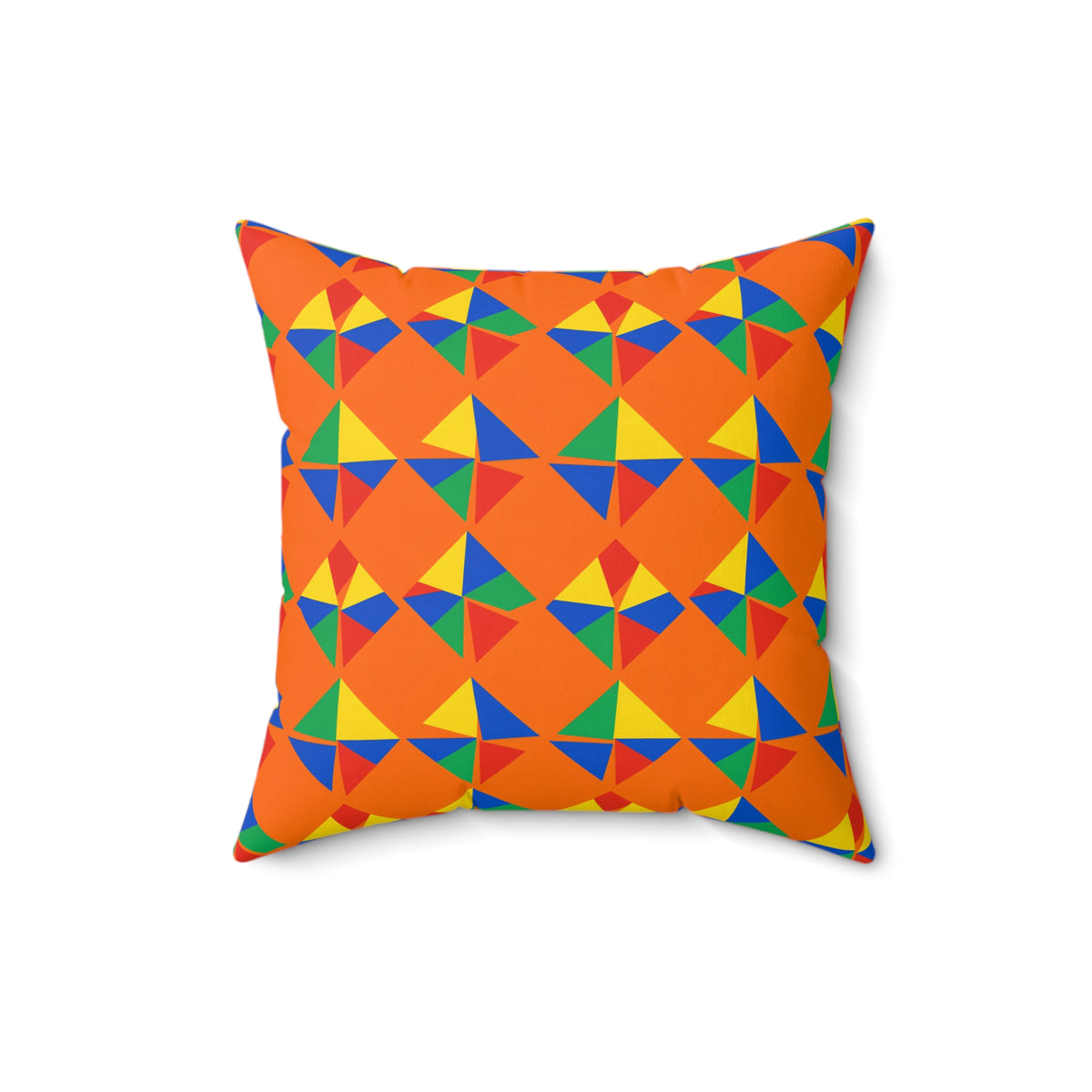 Stacked Cubist Prisms Faux Suede Cushion – Cubist Geometric Pattern