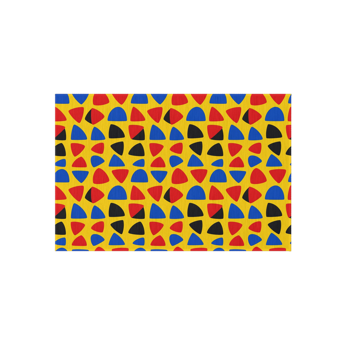 Cut-Out Arcs Yellow Outdoor Rug – Cut-Paper Abstract Pattern