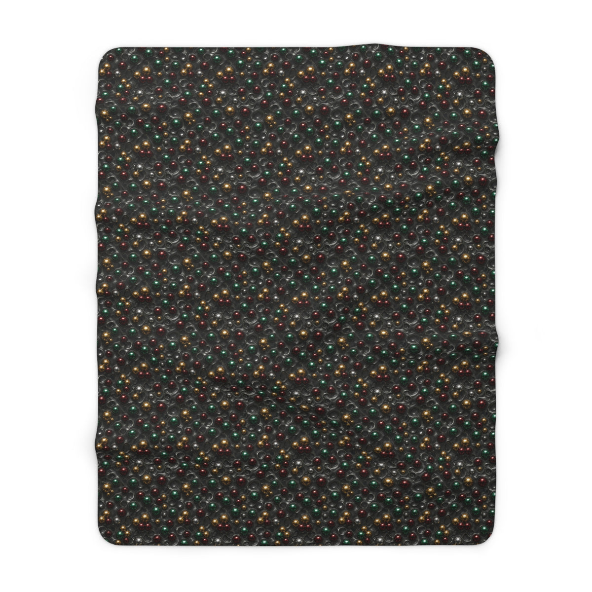 Jewel Bubble Clusters Sherpa Fleece Blanket – Liquid Chrome Pattern
