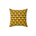 Giant Faceted Cubes II Faux Suede Cushion – Isometric Op-Art Pattern