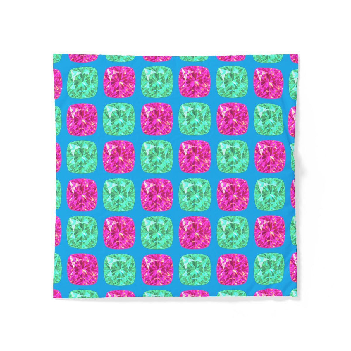 Giant Cut Gem Grid Cotton Duvet Cover – Ice Jewel