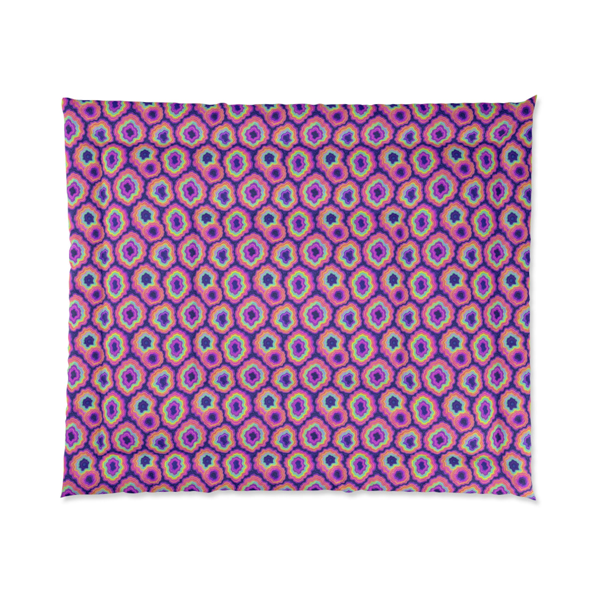 Agate Geode Halo Comforter – Holographic-Look Fluid Art Pattern
