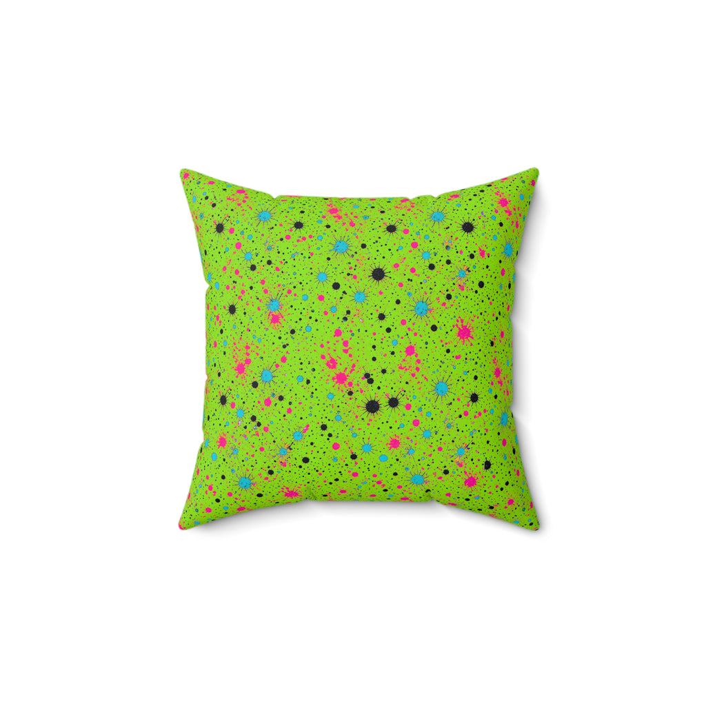 Pink Spray Field Faux Suede Cushion – Tropical Punch
