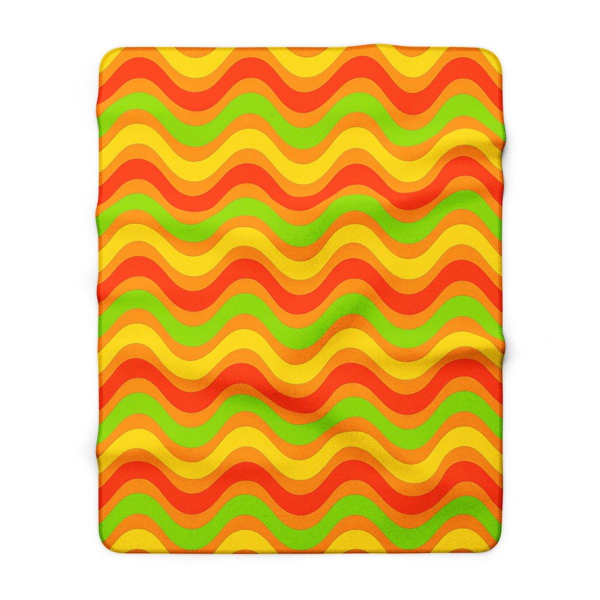 Wide Wave Interference Sherpa Fleece Blanket – Hot Citrus