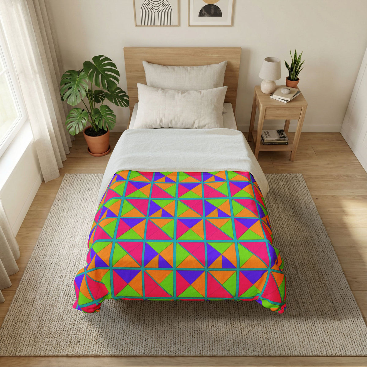 Split Square Fiesta Cotton Duvet Cover – Tropical Punch